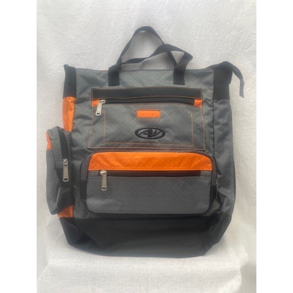 Athletic Works Sport Back Pack Light Weight Gray with Orange and Black Accents